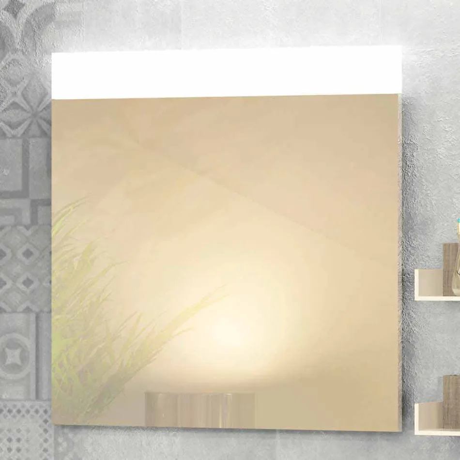 Trä möbler komposition gjord i Italien förlängning badrum Viadurini