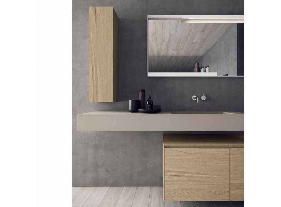 Modern och upphängd badrumsmöbelkomposition, tillverkad i Italien Design - Callisi1 Viadurini