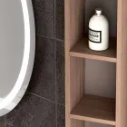 Sammansättning av hängande trä design badrumsmöbler gjort Italien Genova Viadurini