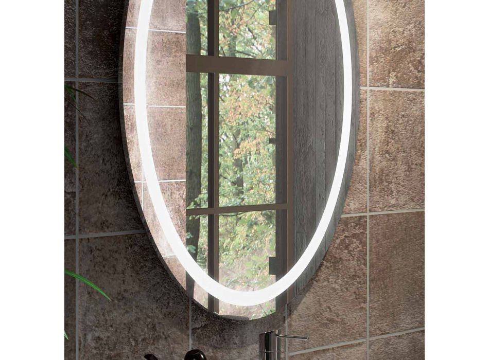 Sammansättning av hängande trä design badrumsmöbler gjort Italien Genova Viadurini