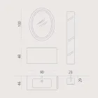 Sammansättning av hängande trä design badrumsmöbler gjort Italien Genova Viadurini