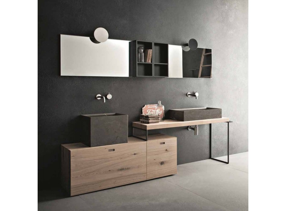 Modern badrumssammansättning av markdesignmöbler tillverkade i Italien - Farart6 Viadurini