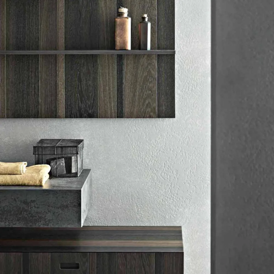 Komposition för upphängd badrum och modern design tillverkad i Italien - Farart9 Viadurini