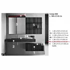 Komposition för upphängd badrum och modern design tillverkad i Italien - Farart9 Viadurini