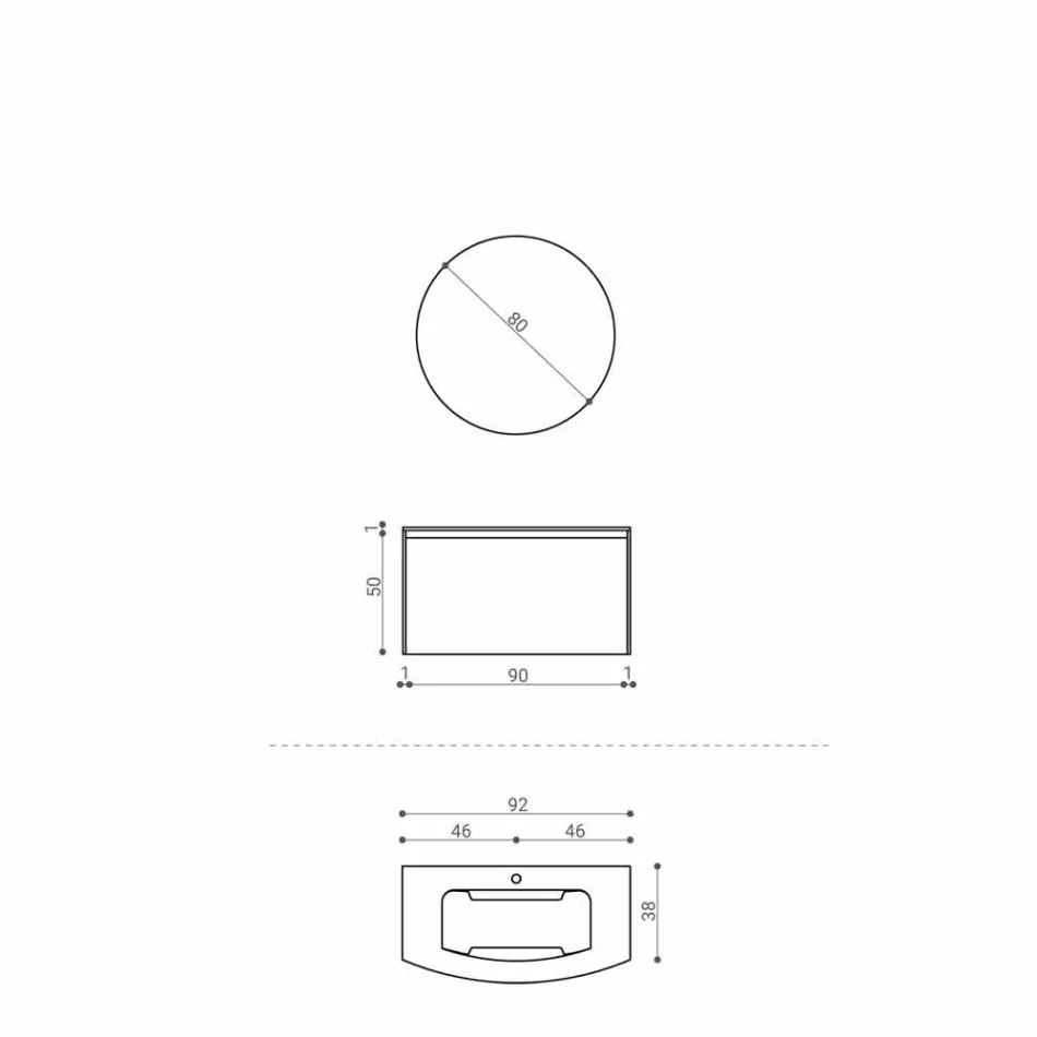 Komposition för hängande badrum med modern design tillverkad i Italien - Callisi11 Viadurini