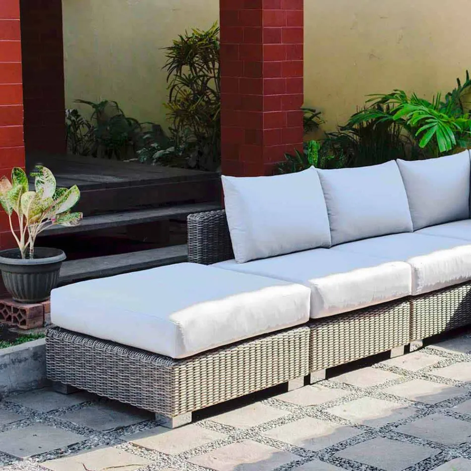 Utomhus säten komposition med handvävda strukturen Rita Viadurini