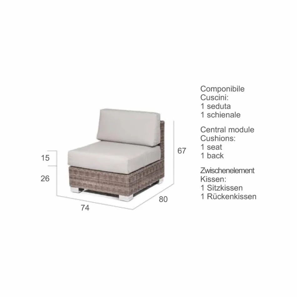 Utomhus säten komposition med handvävda strukturen Rita Viadurini