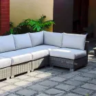 Utomhus säten komposition med handvävda strukturen Rita Viadurini