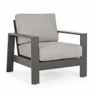 Utomhus vardagsrumsammansättning i aluminium med tygkuddar - Yoshi Viadurini