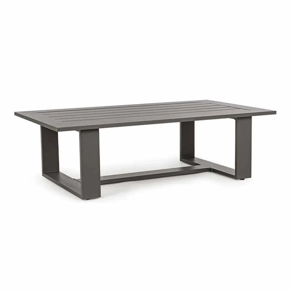 Utomhus vardagsrumsammansättning i aluminium med tygkuddar - Yoshi Viadurini