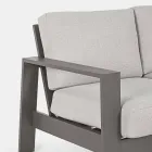 Utomhus vardagsrumsammansättning i aluminium med tygkuddar - Yoshi Viadurini