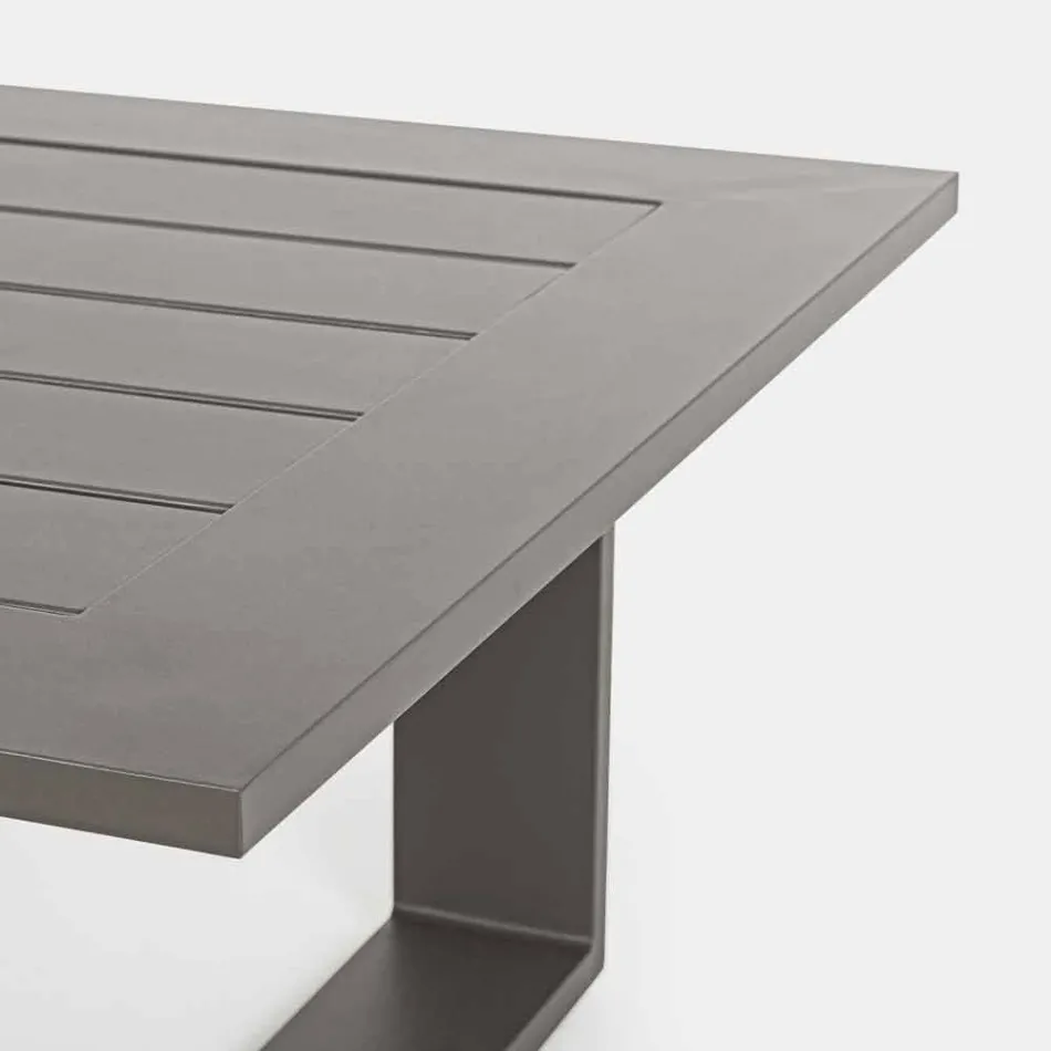 Utomhus vardagsrumsammansättning i aluminium med tygkuddar - Yoshi Viadurini