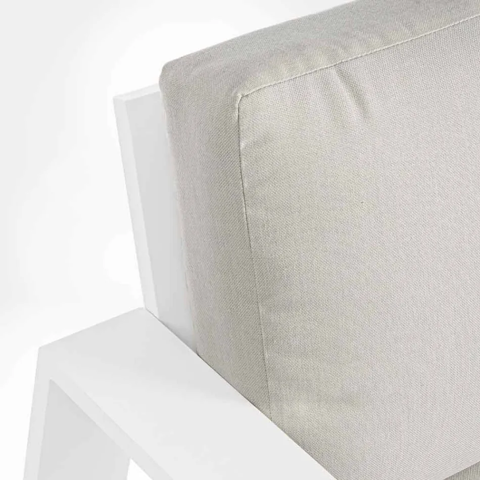 Utomhus vardagsrumsammansättning i aluminium med tygkuddar - Yoshi Viadurini