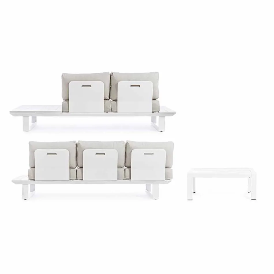 Utomhus vardagsrumskomposition i aluminium och homemotion-tyg - Francine Viadurini