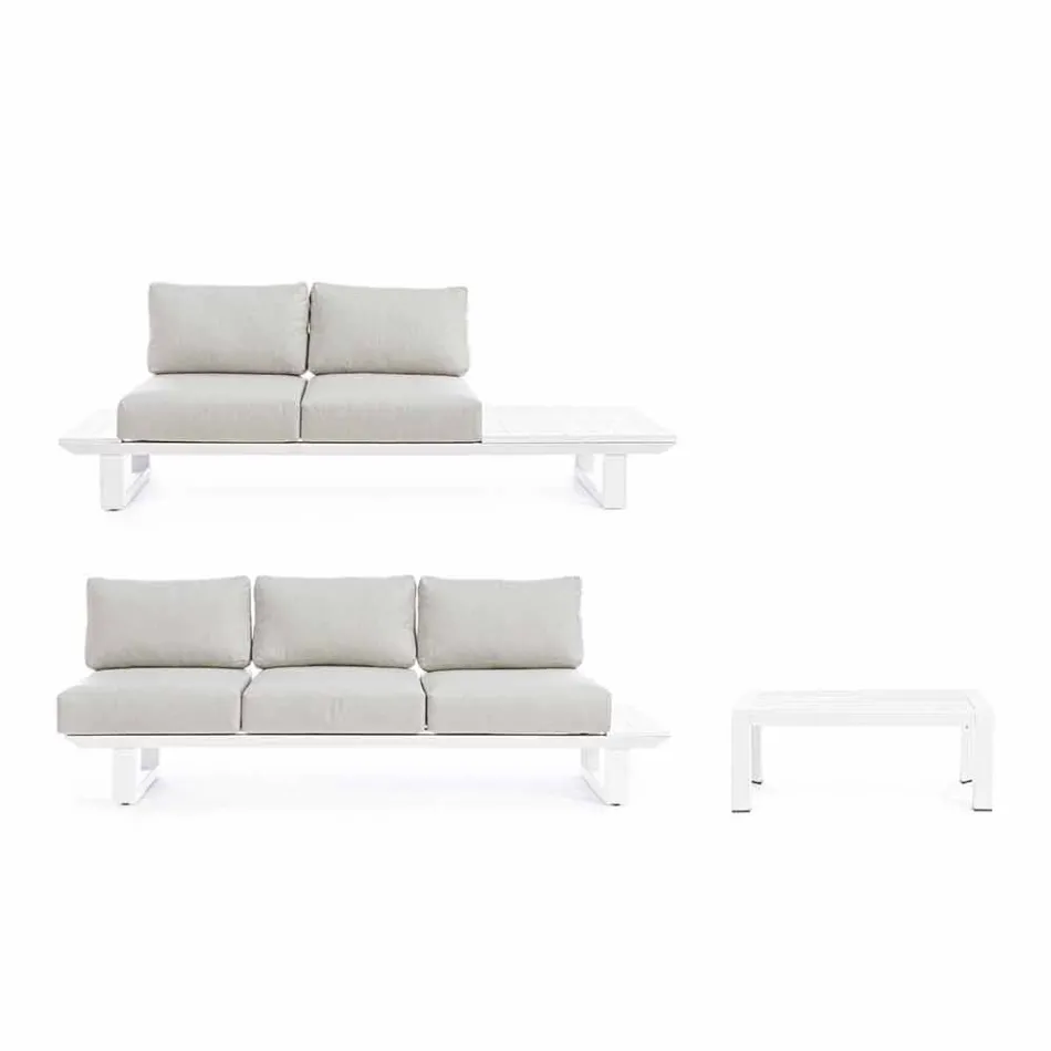 Utomhus vardagsrumskomposition i aluminium och homemotion-tyg - Francine Viadurini