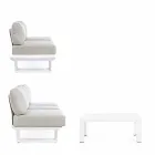 Utomhus vardagsrumskomposition i aluminium och homemotion-tyg - Francine Viadurini