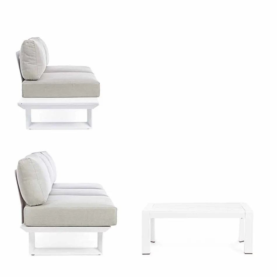 Utomhus vardagsrumskomposition i aluminium och homemotion-tyg - Francine Viadurini