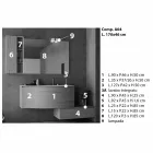 Upphängd och modern komposition för badrummet, tillverkad i Italien Design - Callisi4 Viadurini