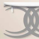 Väggmonterad konsol för modern design i vitt och grått trä - Coco Viadurini