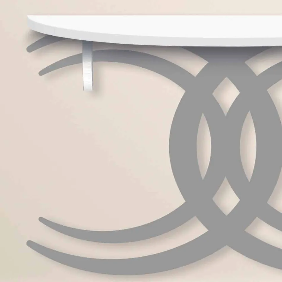 Väggmonterad konsol för modern design i vitt och grått trä - Coco Viadurini