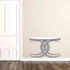 Väggmonterad konsol för modern design i vitt och grått trä - Coco Viadurini