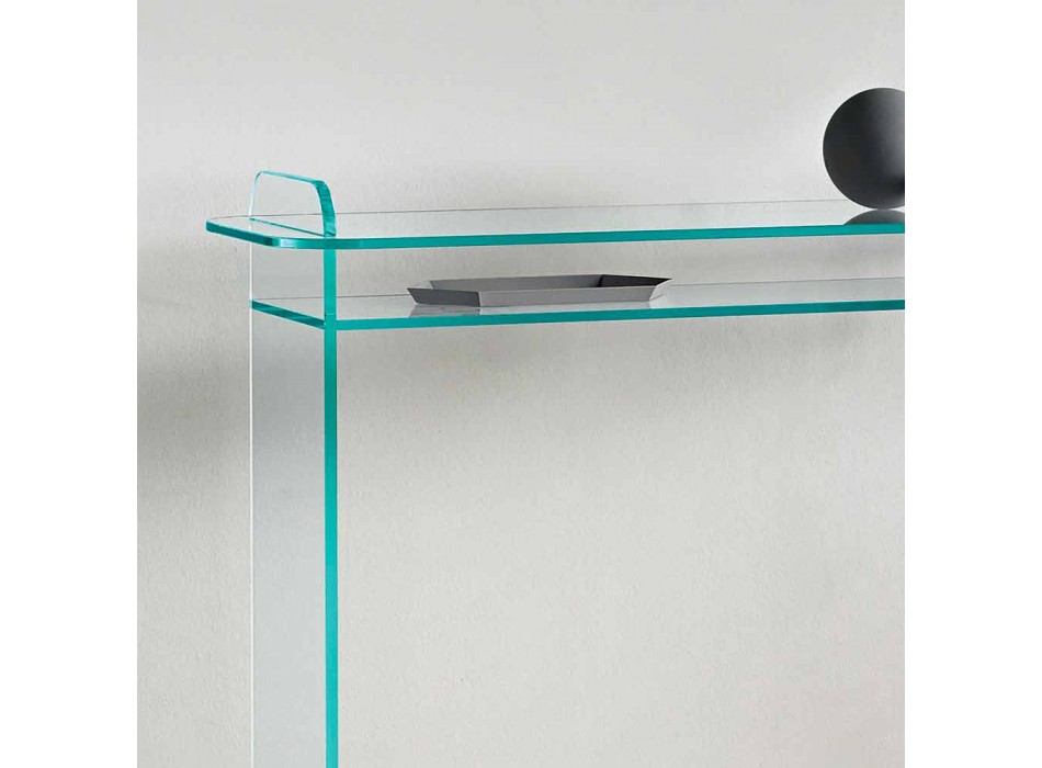 Väggkonsol för entré i extra klart glas Minimal design - Salvie Viadurini