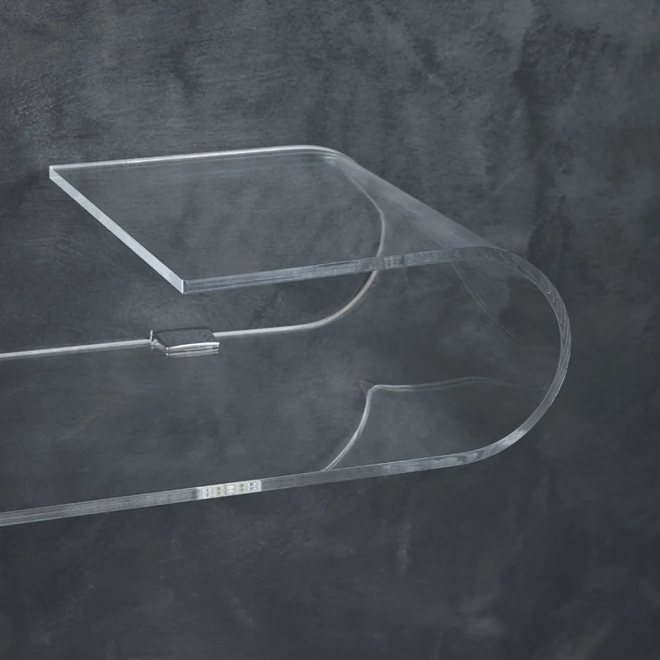 Upphängd väggkonsol i transparent design akrylkristall - Cesarea Viadurini