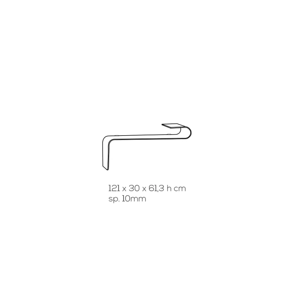 Upphängd väggkonsol i transparent design akrylkristall - Cesarea Viadurini