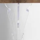 Väggkonsolbord i gråvitt trä eller Corten och plexiglas - Leopardi Viadurini