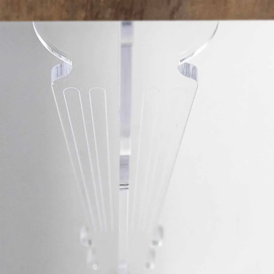 Väggkonsolbord i gråvitt trä eller Corten och plexiglas - Leopardi Viadurini