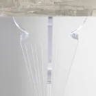 Väggkonsolbord i gråvitt trä eller Corten och plexiglas - Leopardi Viadurini