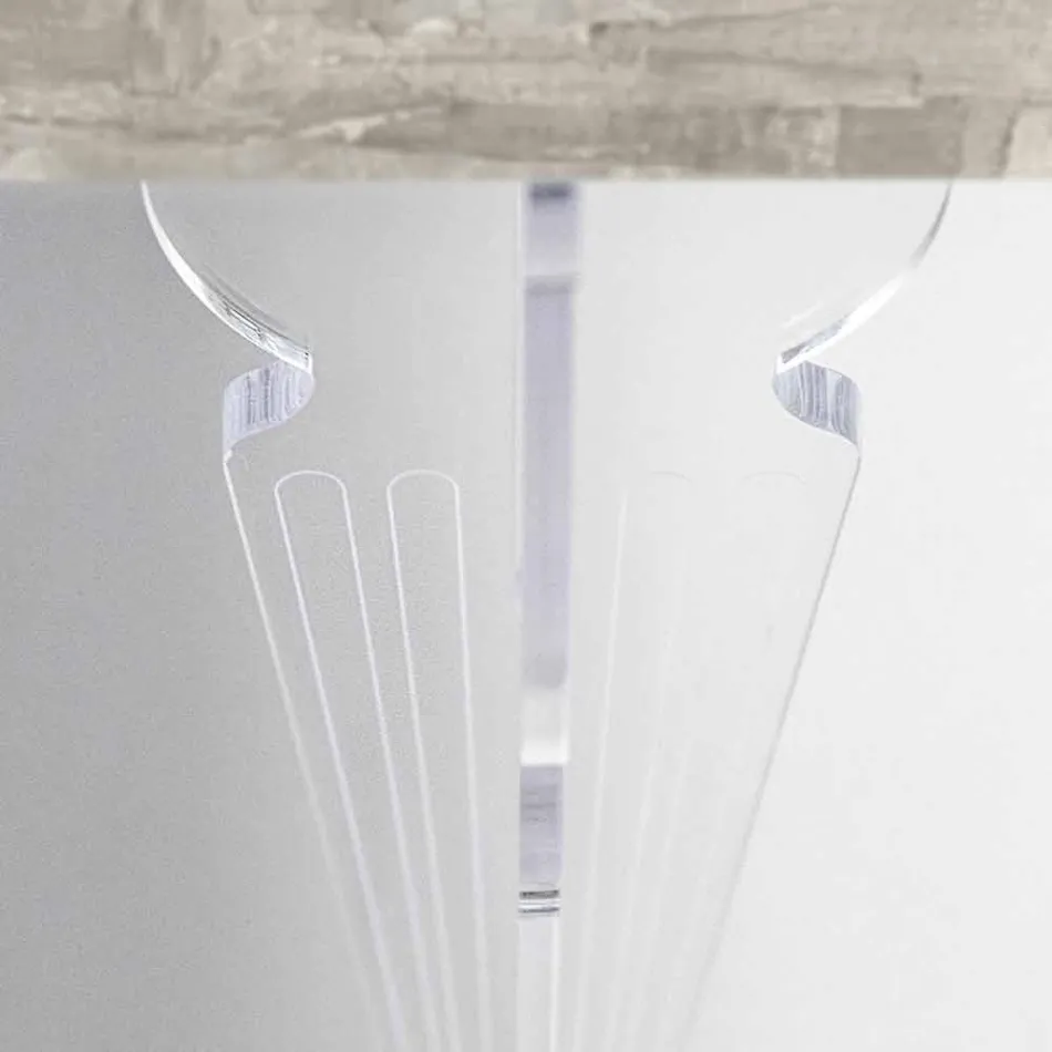 Väggkonsolbord i gråvitt trä eller Corten och plexiglas - Leopardi Viadurini