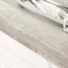 Väggkonsolbord i gråvitt trä eller Corten och plexiglas - Leopardi Viadurini