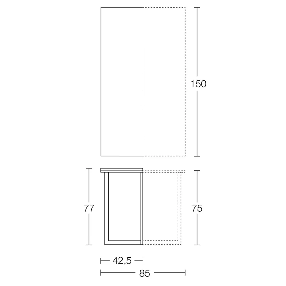 Utdragbar konsol 150 cm i metall och melamin Tillverkad i Italien - Klaff Viadurini