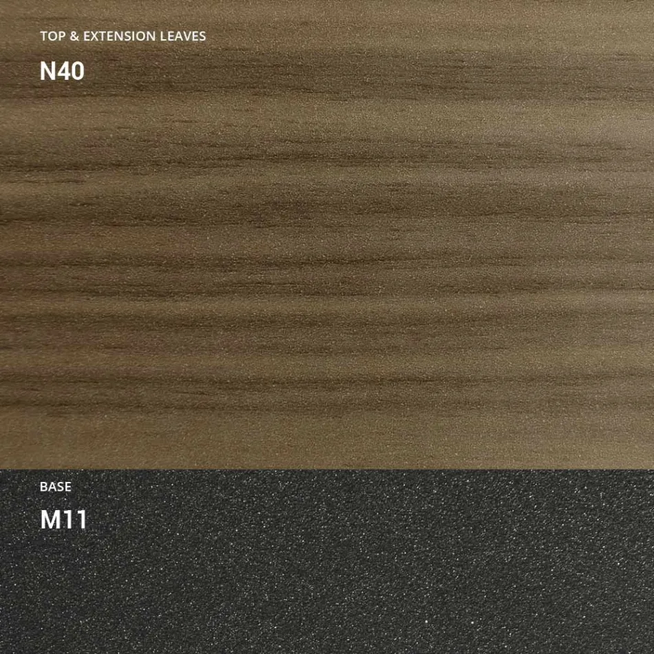 Utdragbar konsol 150 cm i metall och melamin Tillverkad i Italien - Klaff Viadurini