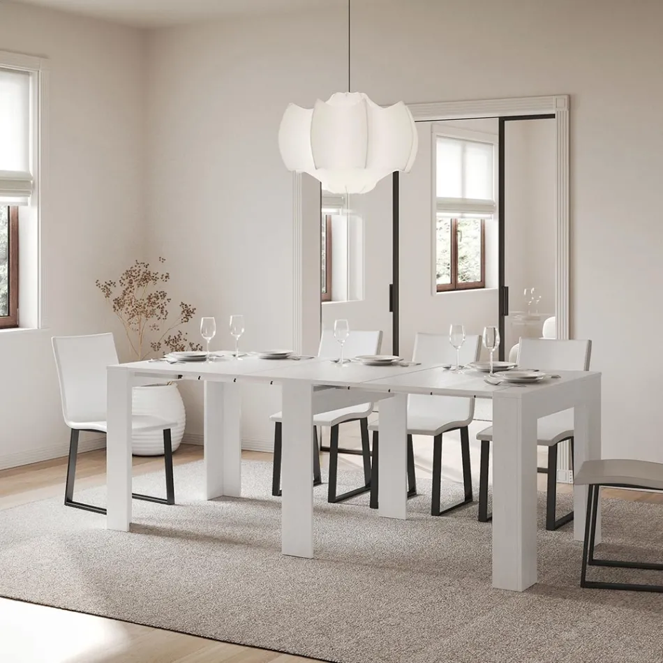 Utdragbar konsol till 181 cm i Made in Italy melaminpaneler - Drago Viadurini