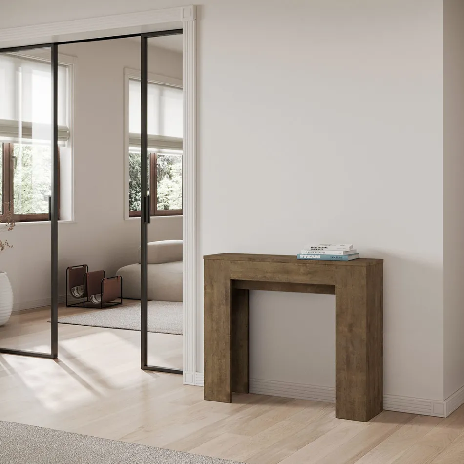 Utdragbar konsol till 181 cm i Made in Italy melaminpaneler - Drago Viadurini