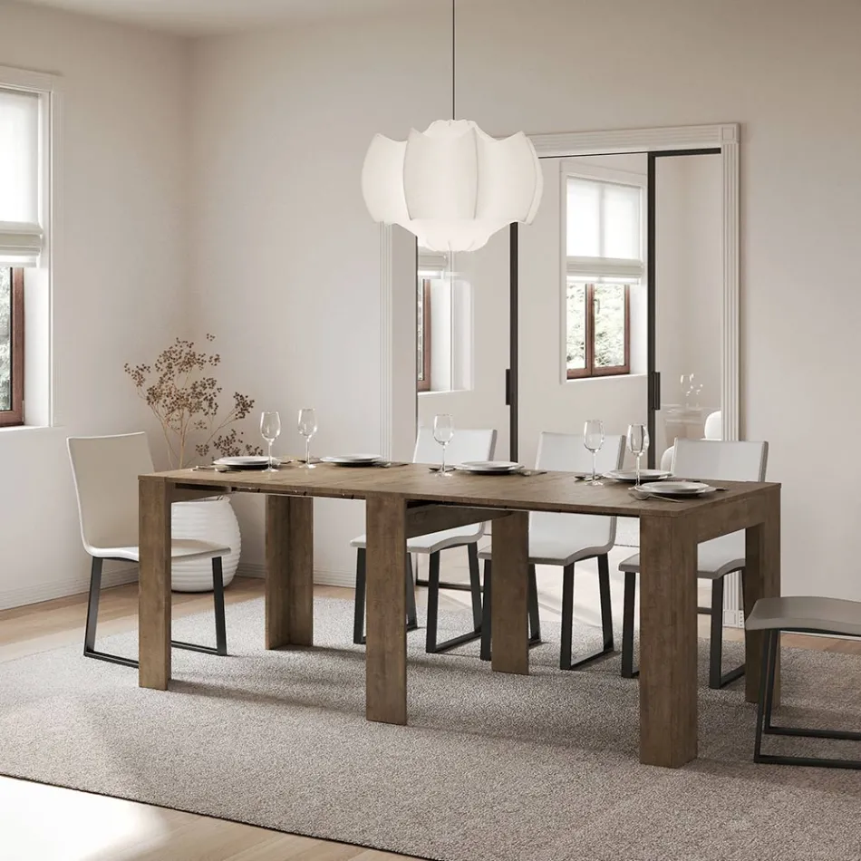 Utdragbar konsol till 181 cm i Made in Italy melaminpaneler - Drago Viadurini