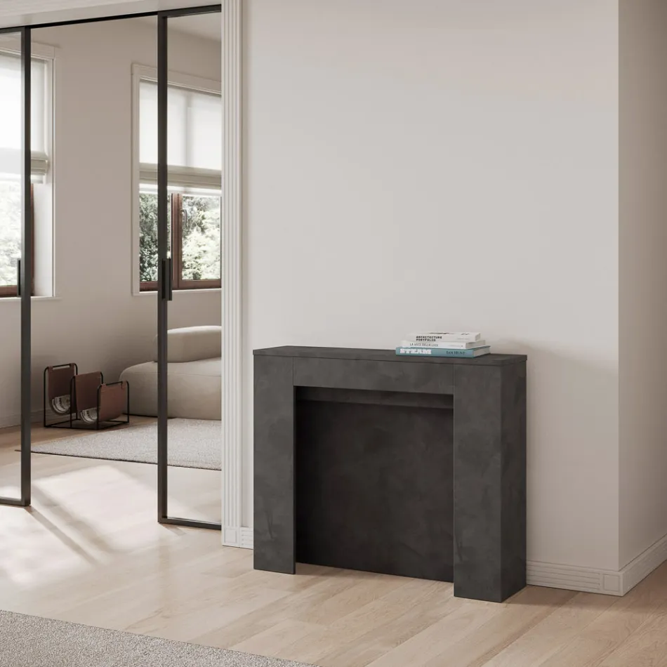 Utdragbar konsol till 211 cm i Made in Italy melaminpaneler - Principessa Viadurini