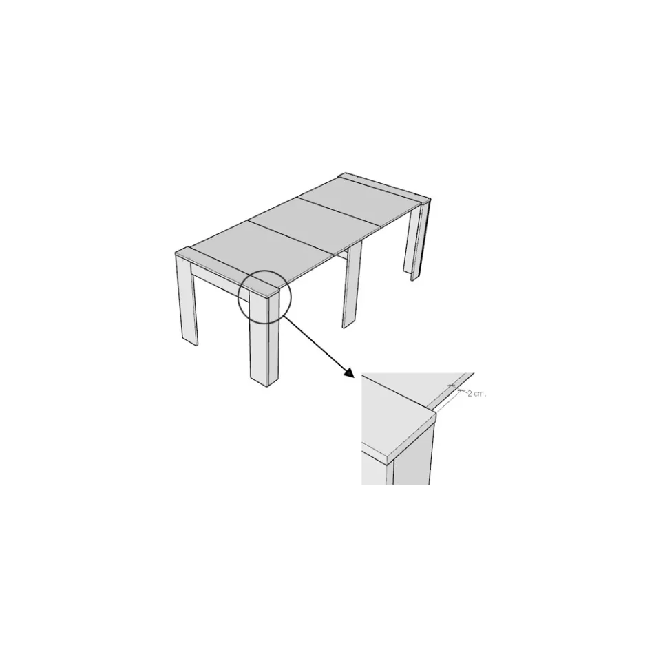 Utdragbar konsol till 211 cm i Made in Italy melaminpaneler - Principessa Viadurini