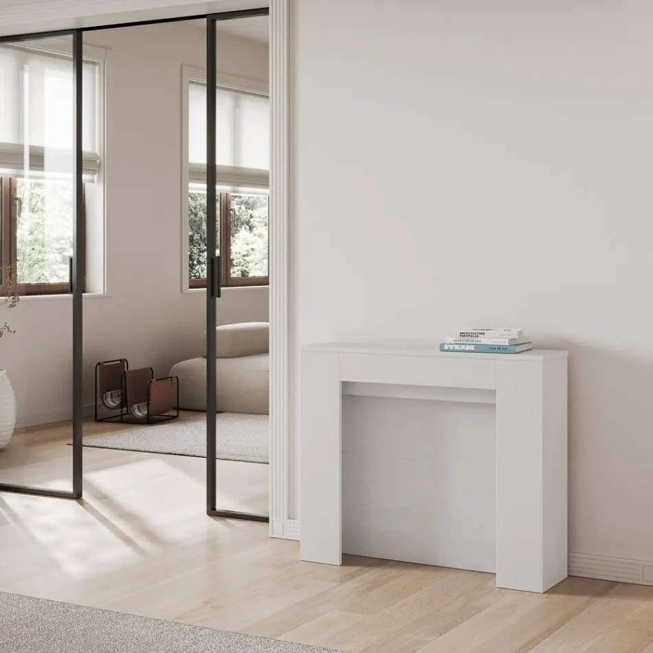 Utdragbar konsol till 211 cm i Made in Italy melaminpaneler - Principessa Viadurini