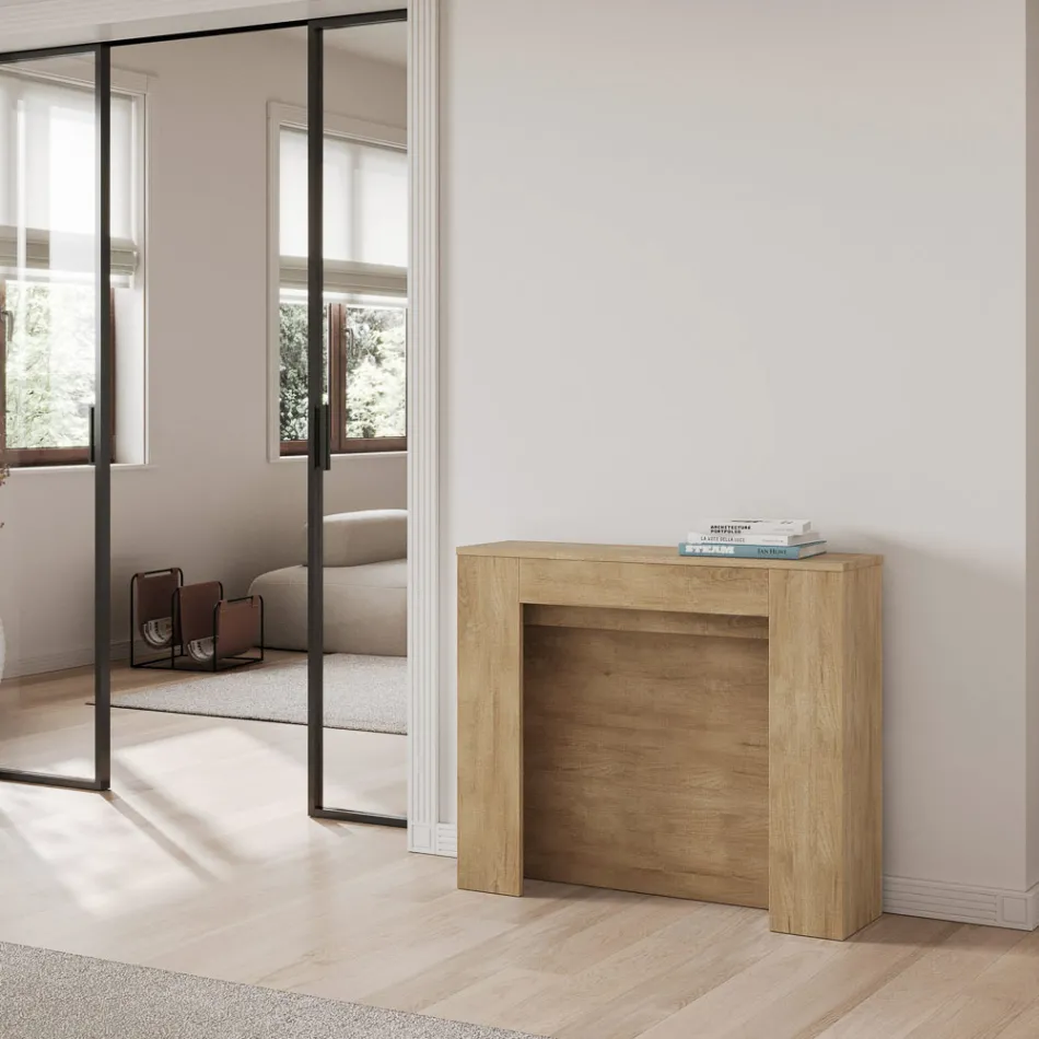 Utdragbar konsol till 211 cm i Made in Italy melaminpaneler - Principessa Viadurini