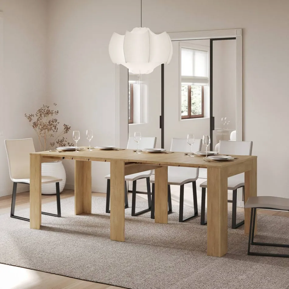 Utdragbar konsol till 211 cm i Made in Italy melaminpaneler - Principessa Viadurini