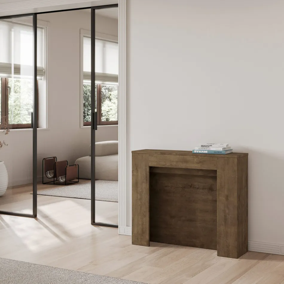 Utdragbar konsol till 211 cm i Made in Italy melaminpaneler - Principessa Viadurini