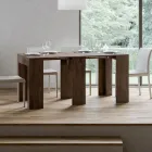 Utdragbar konsol till 299 cm med invändiga förlängningar tillverkade i Italien - Timglas Viadurini