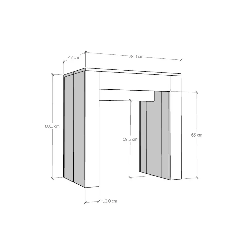 Utdragbar konsol till 299 cm med invändiga förlängningar tillverkade i Italien - Timglas Viadurini