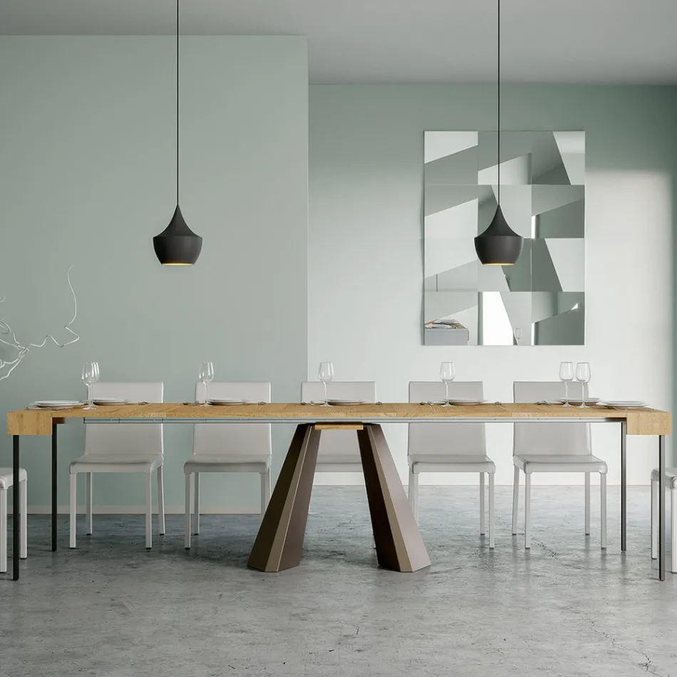 Utdragbar konsol till 300 cm med Bear Finish Ben Made in Italy - Destino Viadurini