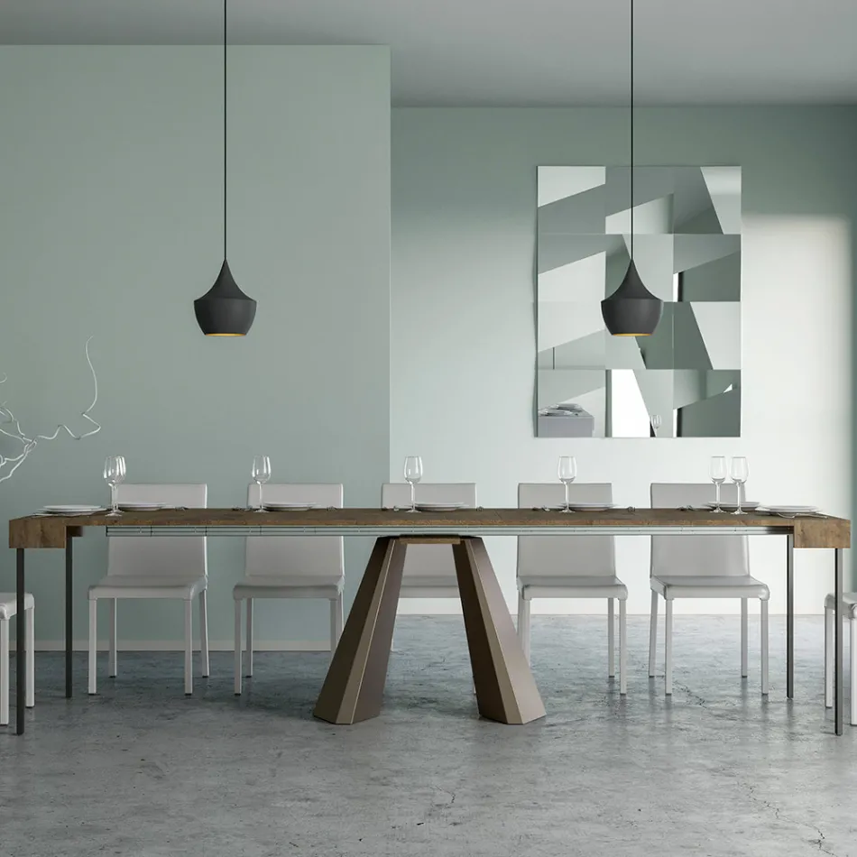 Utdragbar konsol till 300 cm med Bear Finish Ben Made in Italy - Destino Viadurini