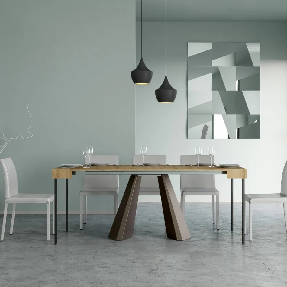 Utdragbar konsol till 300 cm med Bear Finish Ben Made in Italy - Destino Viadurini