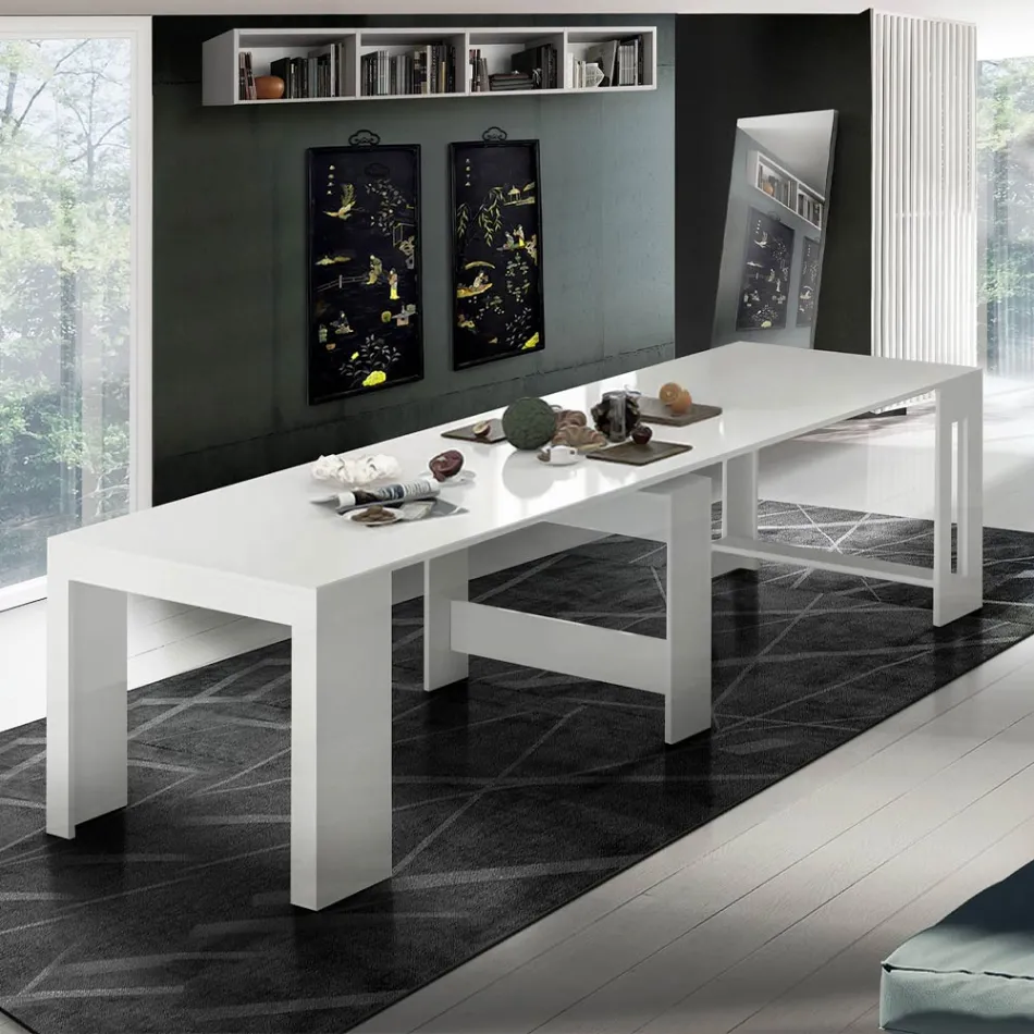 Konsoll Utdragbar till 300 cm från entré eller vardagsrum i trä - Katharina Viadurini